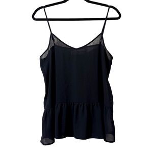 Abercrombie & Fitch Sheer Black Peplum Cami Tank Top Size Medium